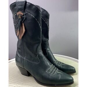 Laredo Womens Dark Green Leather Pointed Toe Cowgirl‎ cowboy western Boots Sz.7M